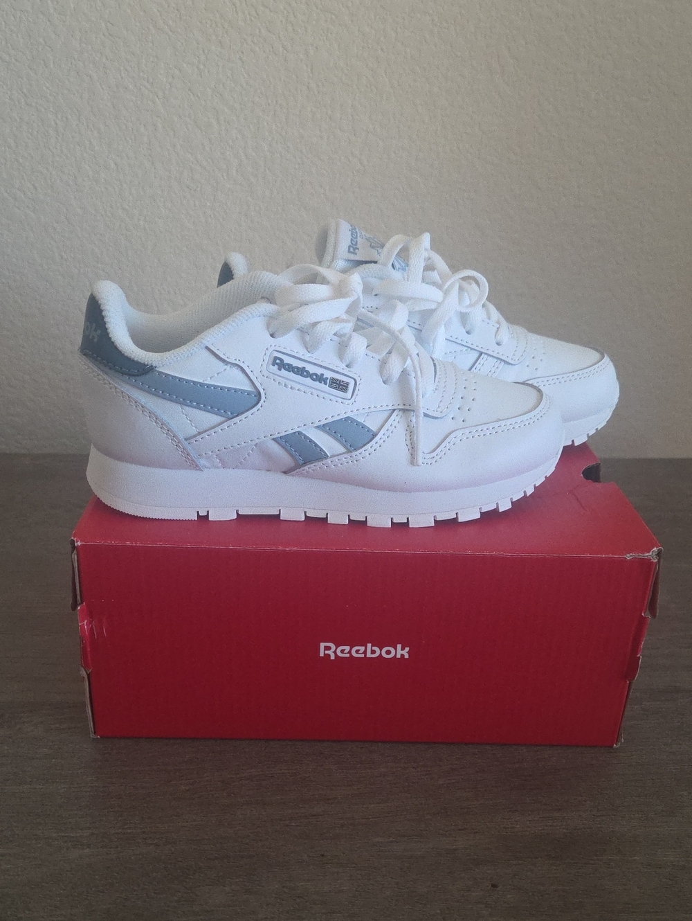 Reebok Kids White & Light Gray Classic Sneakers
